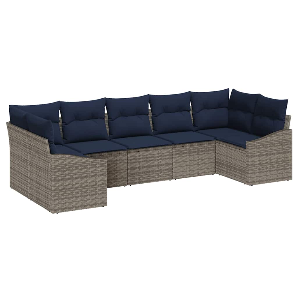 Tuinbankenset Met Opslag 7 Pcs Poly Rattan