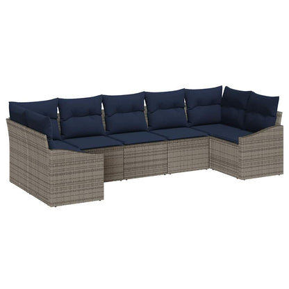Tuinbankenset Met Opslag 7 Pcs Poly Rattan
