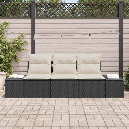 Tuinbankenset Met Opslag 3 Pcs En Crème Poly Rattan