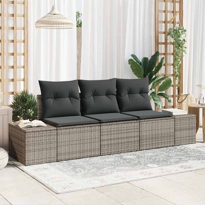 Tuinbankenset Met Opslag 3 Pcs En Crème Poly Rattan