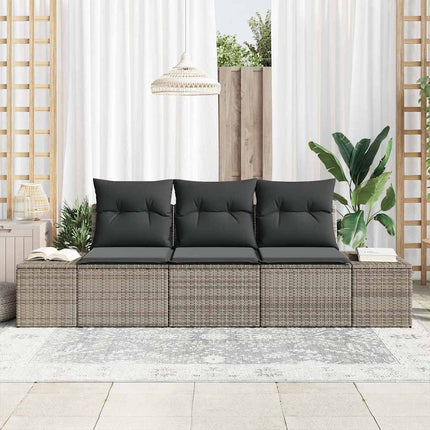 Tuinbankenset Met Opslag 3 Pcs Poly Rattan
