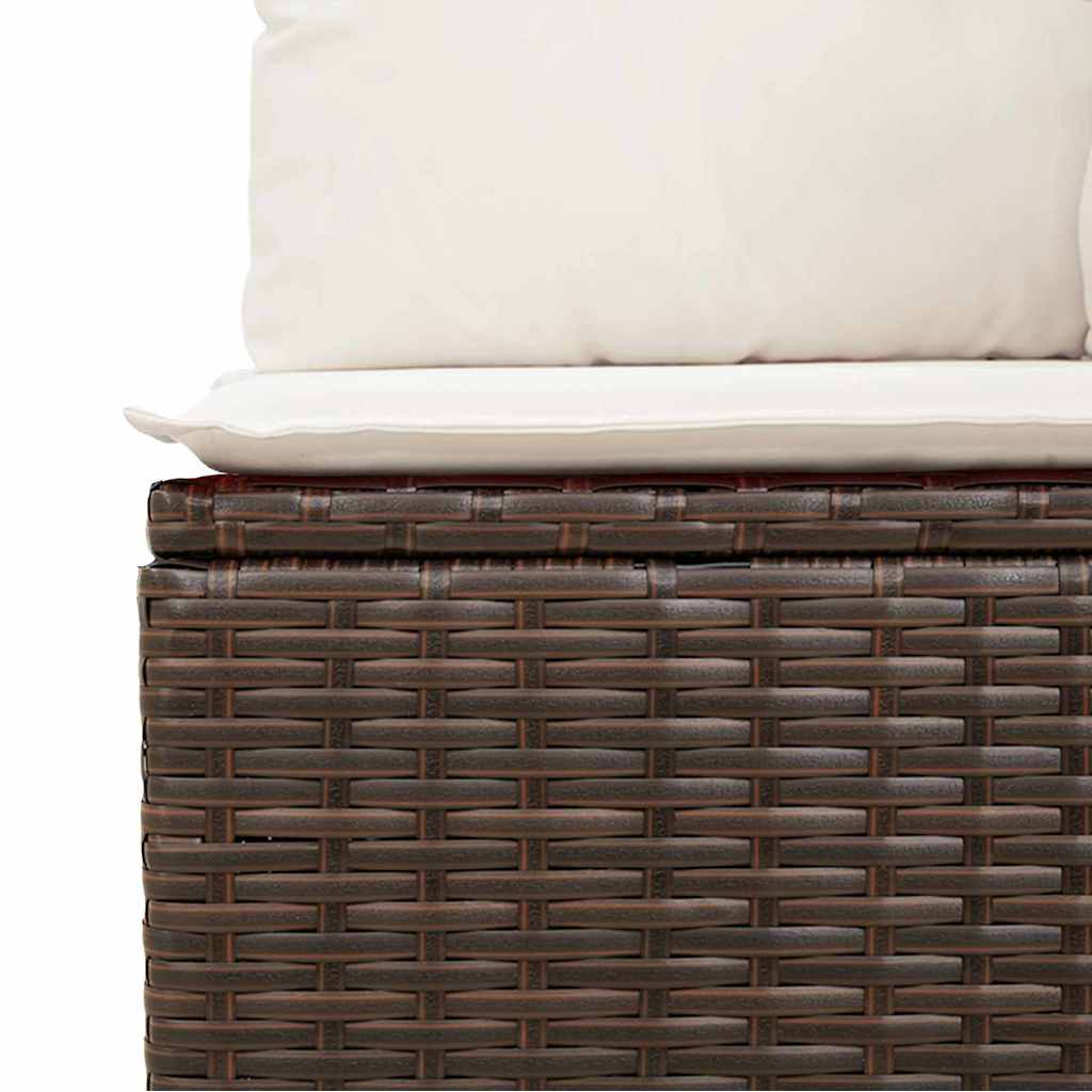 Tuinbankenset Met Opslag 7 Pcs En Crème Poly Rattan