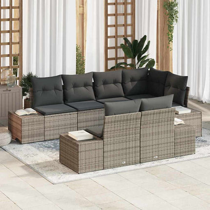 Tuinbankenset Met Opslag 7 Pcs Poly Rattan