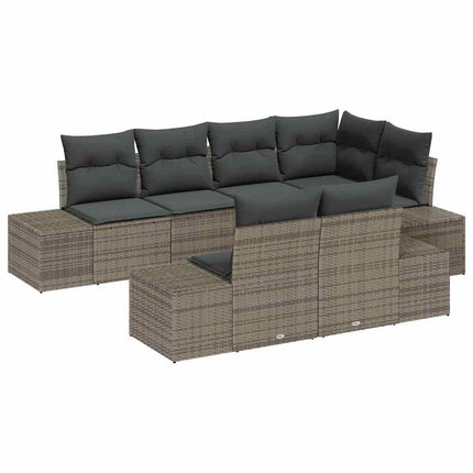 Tuinbankenset Met Opslag 7 Pcs Poly Rattan