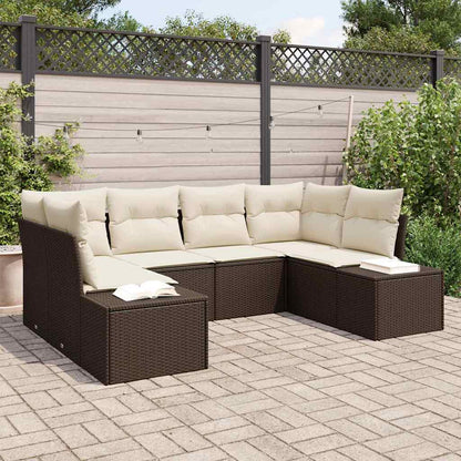 Tuinbankenset Met Opslag 6 Pcs En Crème Poly Riet