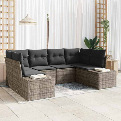 Tuinbankenset Met Opslag 6 Pcs En Crème Poly Riet