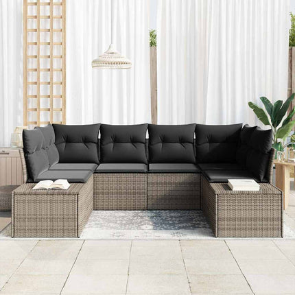 Tuinbankenset Met Opslag 6 Pcs Poly Riet