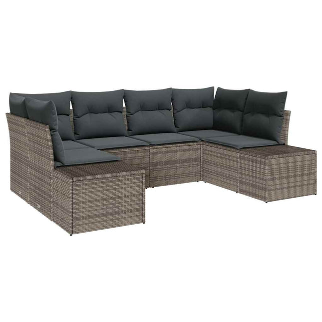 Tuinbankenset Met Opslag 6 Pcs Poly Riet