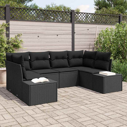 Tuinbankenset Met Opslag 6 Pcs En Crème Poly Riet