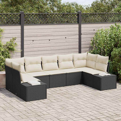 Tuinbankenset Met Opslag 7 Pcs En Crème Poly Riet