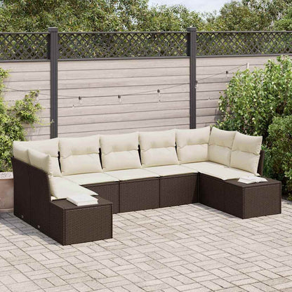 Tuinbankenset Met Opslag 7 Pcs En Crème Poly Riet