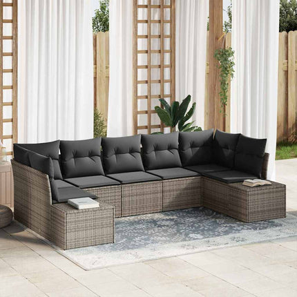 Tuinbankenset Met Opslag 7 Pcs Poly Riet
