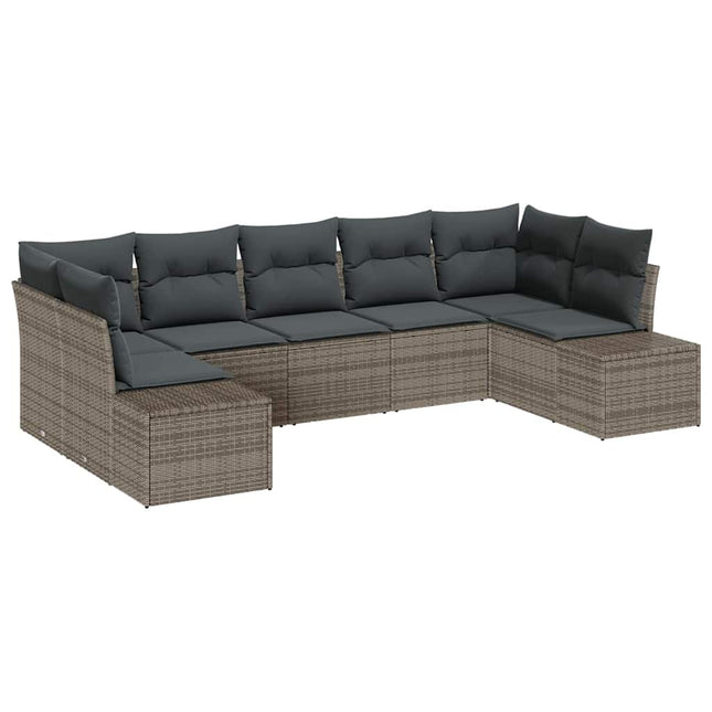 Tuinbankenset Met Opslag 7 Pcs Poly Riet