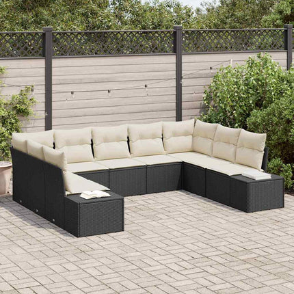 Tuinbankenset Met Kussen 9 Pcs En Licht Grijs Polyrattan