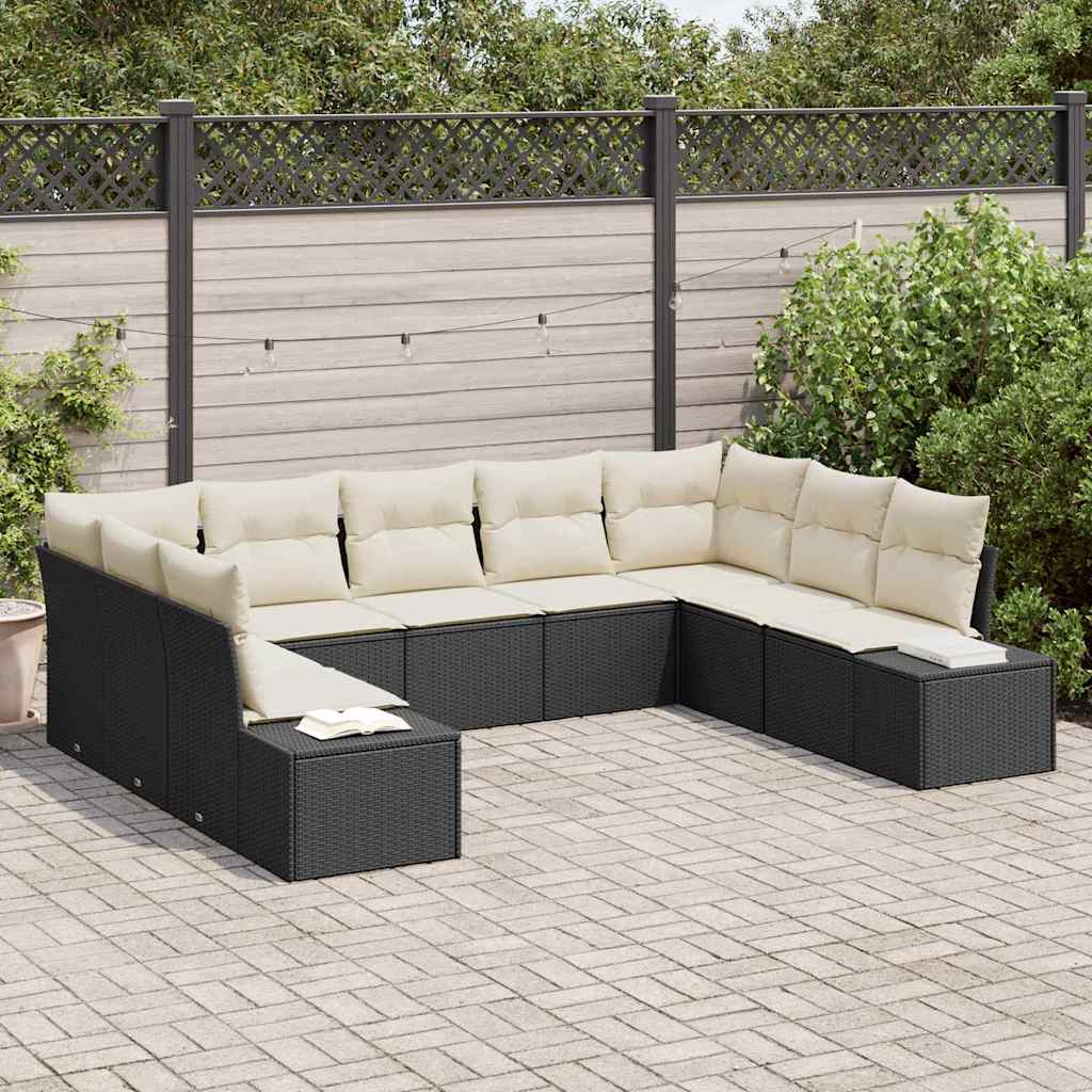 Tuinbankenset Met Kussen 9 Pcs En Crème Polyrattan