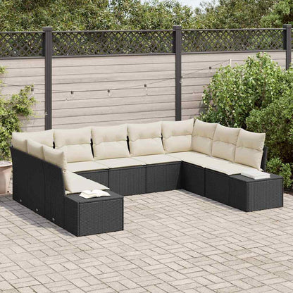 Tuinbankenset Met Kussen 9 Pcs En Crème Polyrattan