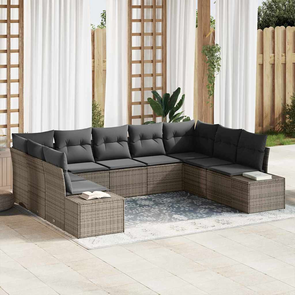 Tuinbankenset Met Kussen 9 Pcs En Crème Polyrattan
