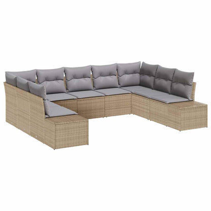 Tuinbankenset Met Kussen 9 Pcs En Crème Polyrattan