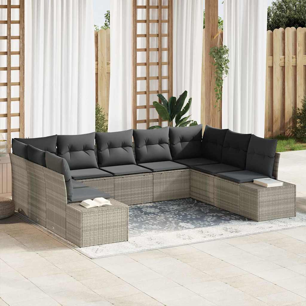 Tuinbankenset Met Kussen 9 Pcs En Crème Polyrattan