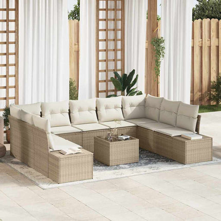 Tuinbankenset Met Kussen 9 Pcs En Licht Grijs Polyrattan