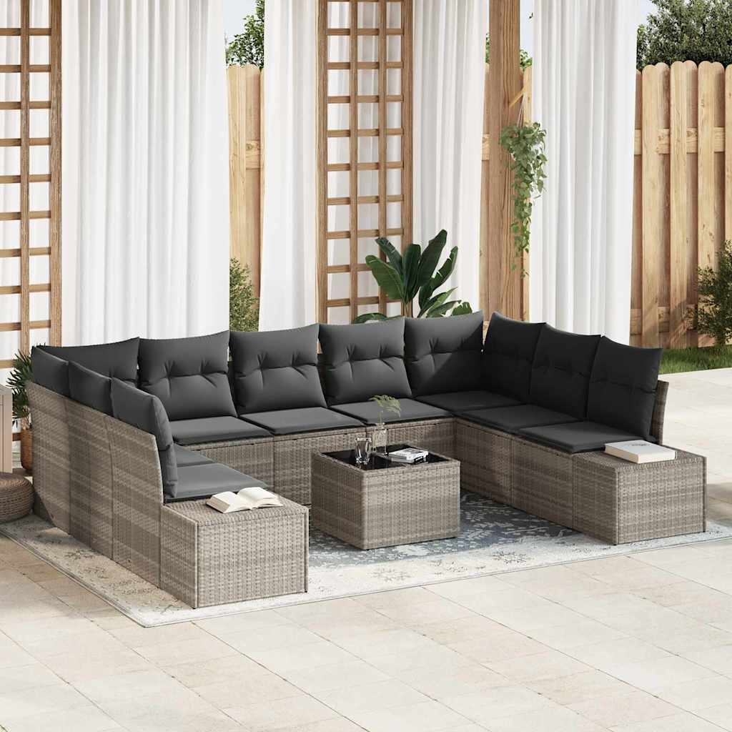 Tuinbankenset Met Kussen 9 Pcs En Crème Polyrattan