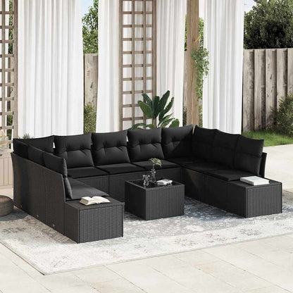 Tuinbankenset Met Kussen 9 Pcs En Crème Polyrattan