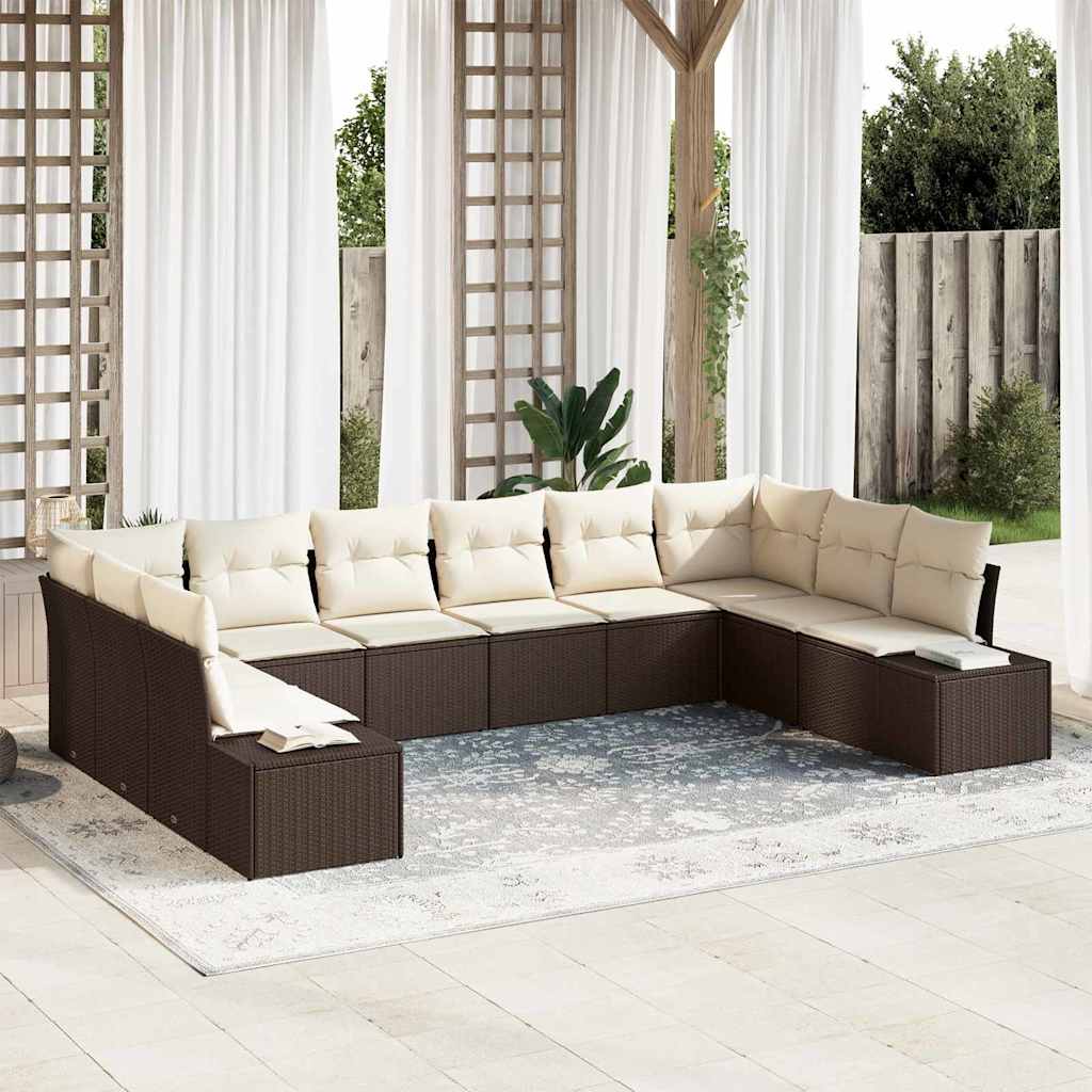 Tuinbankenset Met Kussen 10 Pcs Polyrattan