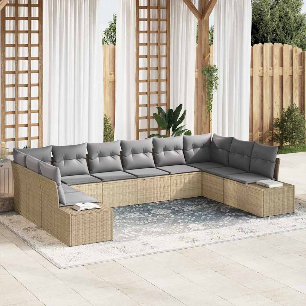 Tuinbankenset Met Kussen 10 Pcs Polyrattan