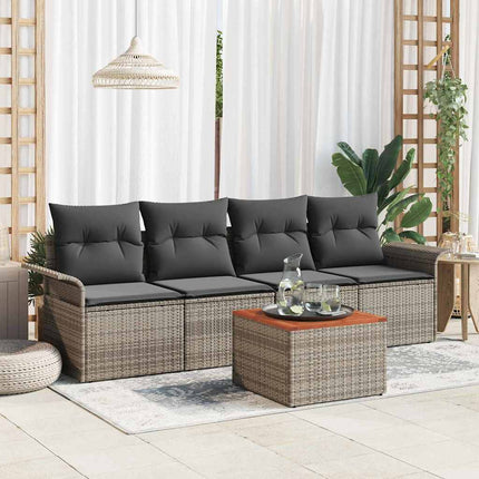 Tuinbankenset Met Opslag 5 Pcs Poly Rattan