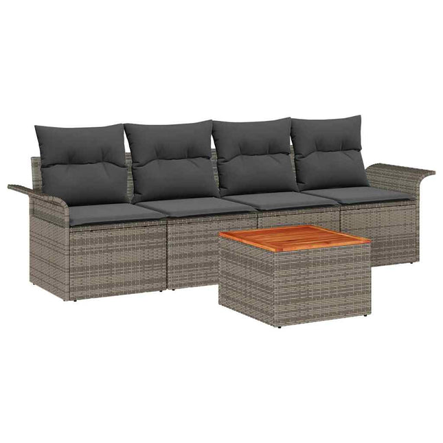 Tuinbankenset Met Opslag 5 Pcs Poly Rattan