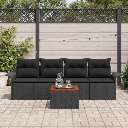 Tuinbankenset Met Opslag 5 Pcs En Crème Poly Rattan