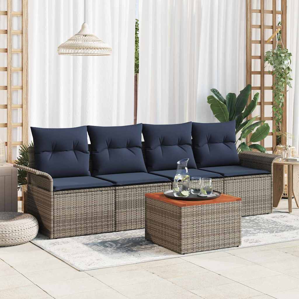 Tuinbankenset Met Opslag 5 Pcs Poly Rattan