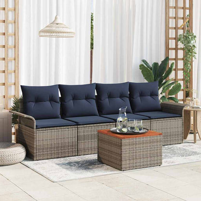 Tuinbankenset Met Opslag 5 Pcs Poly Rattan