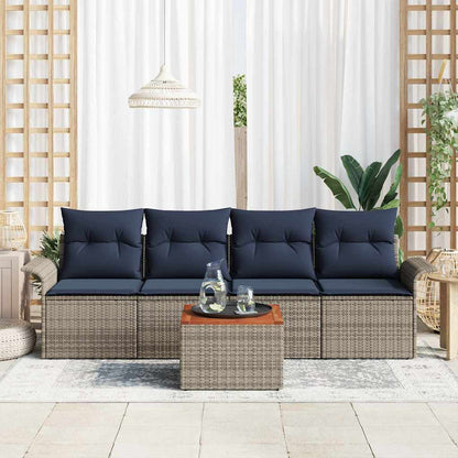 Tuinbankenset Met Opslag 5 Pcs Poly Rattan