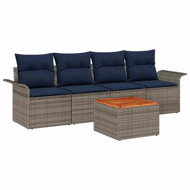 Tuinbankenset Met Opslag 5 Pcs Poly Rattan