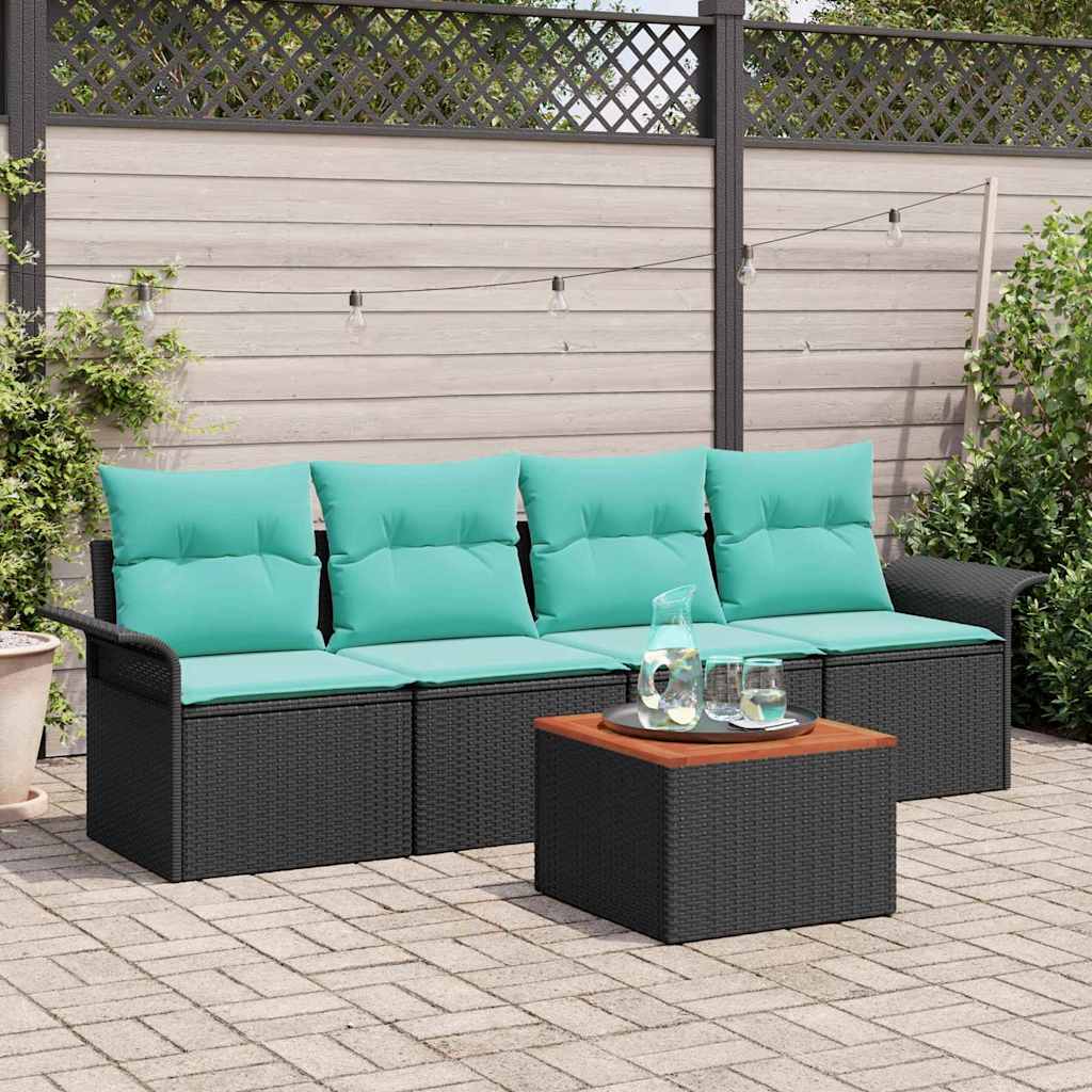 Tuinbankenset Met Opslag 5 Pcs Poly Rattan