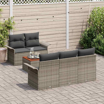 Tuinbankenset Met Opslag 6 Pcs Poly Rattan