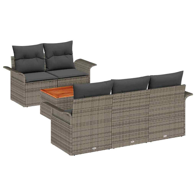 Tuinbankenset Met Opslag 6 Pcs Poly Rattan