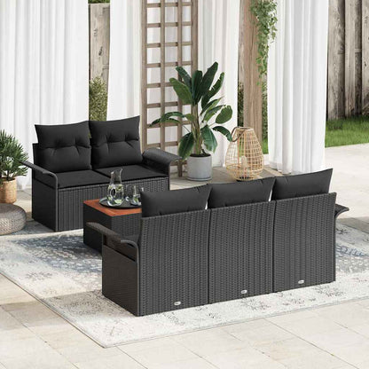 Tuinbankenset Met Opslag 6 Pcs En Crème Poly Rattan