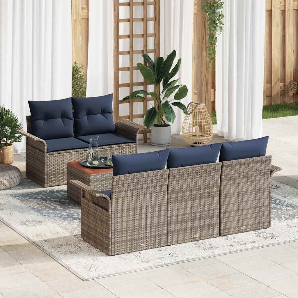 Tuinbankenset Met Opslag 6 Pcs Poly Rattan