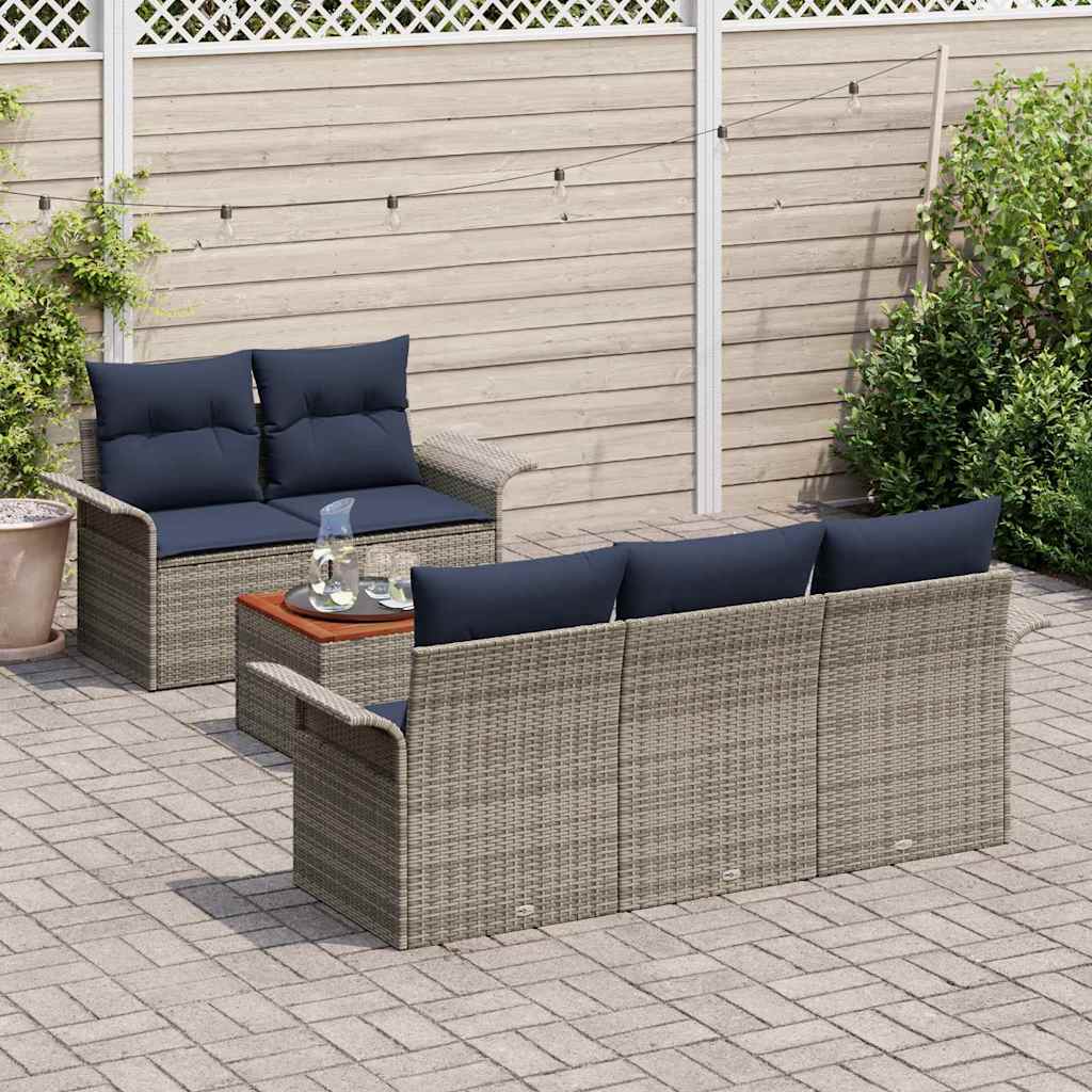 Tuinbankenset Met Opslag 6 Pcs Poly Rattan