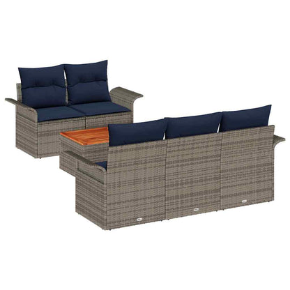 Tuinbankenset Met Opslag 6 Pcs Poly Rattan