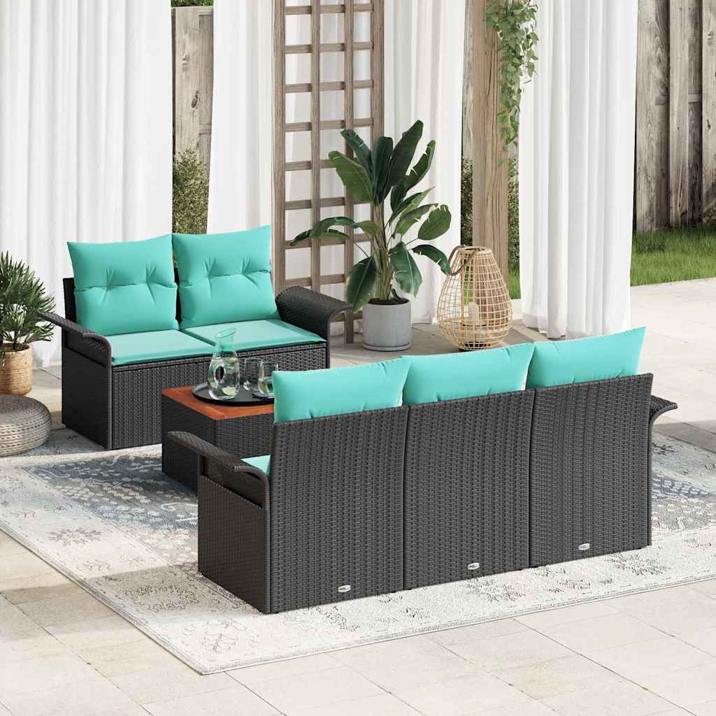 Tuinbankenset Met Opslag 6 Pcs Poly Rattan