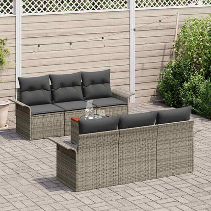 Tuinbankenset Met Opslag 7 Pcs Poly Rattan
