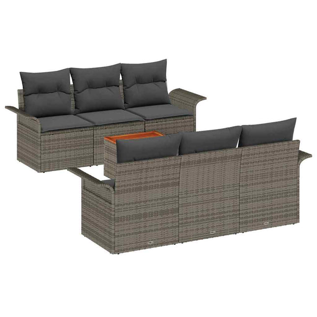 Tuinbankenset Met Opslag 7 Pcs Poly Rattan