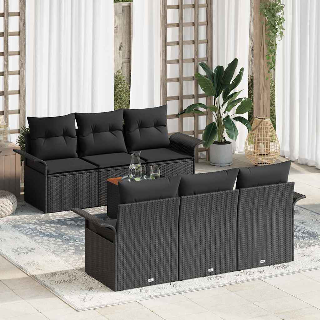 Tuinbankenset Met Opslag 7 Pcs En Crème Poly Rattan