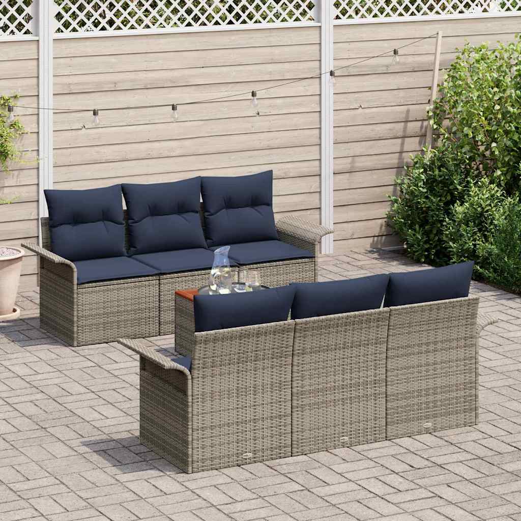 Tuinbankenset Met Opslag 7 Pcs Poly Rattan