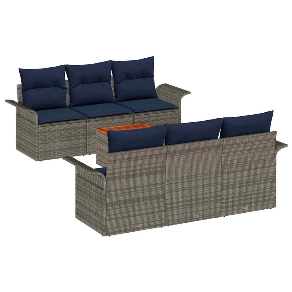 Tuinbankenset Met Opslag 7 Pcs Poly Rattan
