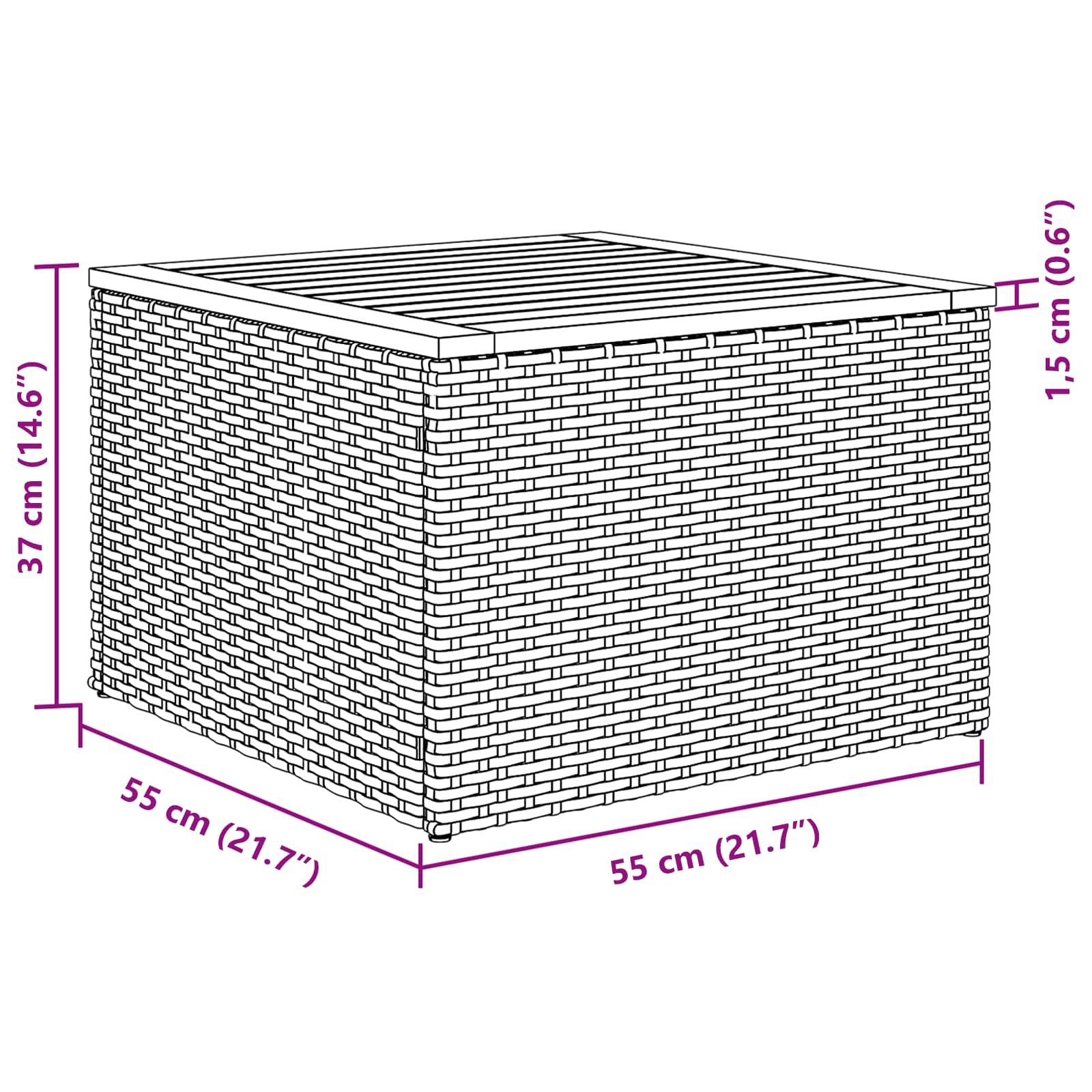 Tuinbankenset Met Opslag 7 Pcs Poly Rattan