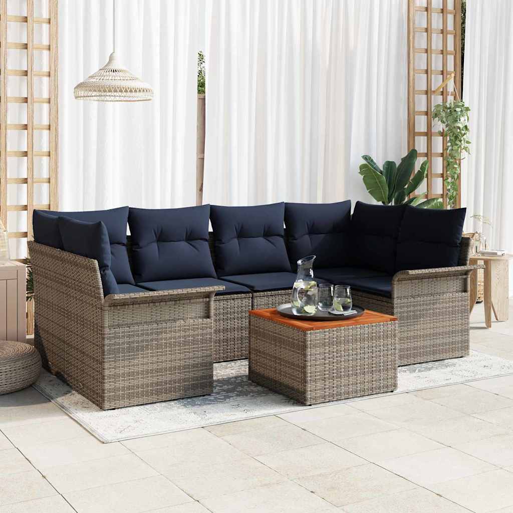 Tuinbankenset Met Opslag 7 Pcs Poly Rattan
